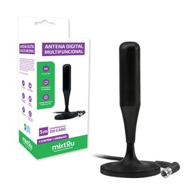 Antena Tv Digital Mixtou Uhf Vhf Interna Premium Cabo 5 Mts