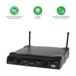 Microfone Sem Fio Duplo Com Receptor Lapela 632,10 Mhz - PIX