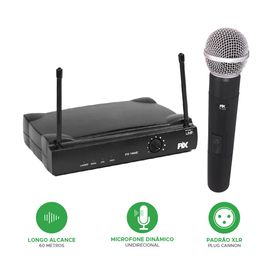 Microfone Sem Fio Longo Alcance 60 Metros 607,50 Mhz - PIX