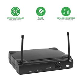 Microfone Wireless 60m Uhf Lapela 595,10mhz - PIX