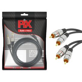 Cabo Rca 2 + 2 Dupla Blindagem 10 Metros Fitz Plug Metal - PIX