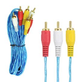 Cabo 3+3 Rca Áudio Vídeo Cristal  1,8 Metros Gold 24k