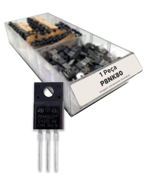 Transistor P8nk80zfp = P8nk80 = 8nk80 - To220 Isolado