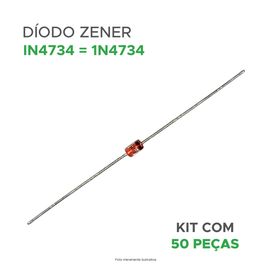 Kit 50 Peças - Díodo Zener 5v6 1w = 1n4734 = In4734