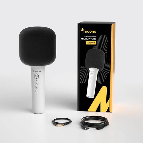 Microfone Bluetooth Sem Fio TWS Maono MKP100 Youtuber Karaokê