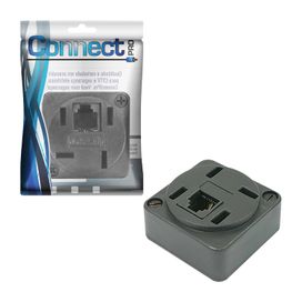 Tomada Para Telefone Padrão 4 pinos + Conector Rj11 Preto - Connect Pro