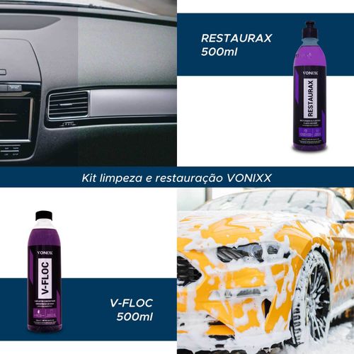 Kit Limpeza Vonixx Restaurax + V-floc Shampoo Concentrado