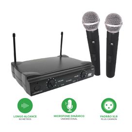 Microfone Sem Fio 60 metros Uhf Premiado 566,00 + 596,00mhz - PIX