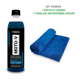 Kit Vonixx Toalha Microfibra + Shampoo Desengraxante Moto-v
