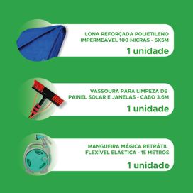 Kit Lona 6x5 Azul Impermeável Vassoura Mangueira Retrátil
