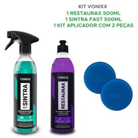Kit Limpeza Vonixx Restaurax + Sintra Fast + 2 Aplicadores