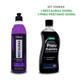 Kit Limpeza Vonixx Restaurax + Pneu Pretinho - 500ml