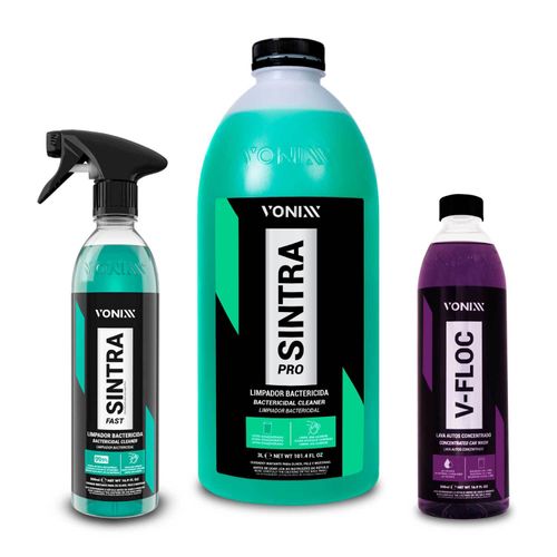 Kit Shampoo V-floc + Sintra Fast + Sintra Pro 3l Vonixx
