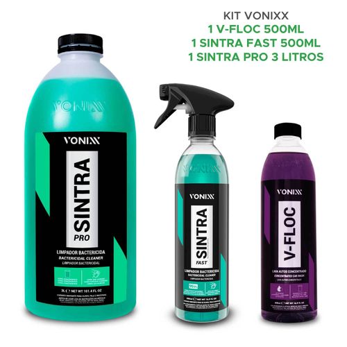 Kit Shampoo V-floc + Sintra Fast + Sintra Pro 3l Vonixx