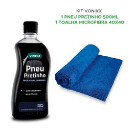 Kit Vonixx Toalha Microfibra + Pneu Pretinho 500ml Vintex