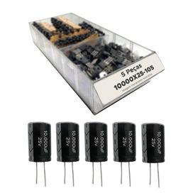 5x Capacitor Eletrolítico 10.000uf x 25v 105graus