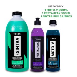 Kit Vonixx Moto-v Shampoo + Restaurax + Sintra Pro 3l