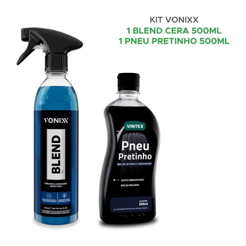 Kit Limpeza Vonixx Pneu Pretinho 500ml + Carnaúba Cera Blend