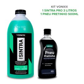 Kit Limpeza Vonixx Pneu Pretinho 500ml + Sintra Pro 3 Litros