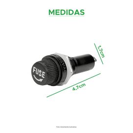 10x Porta Fusível Rosca 5x30 Grande Preto - Green