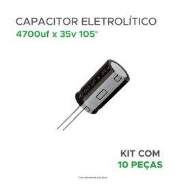 10x Capacitor Eletrolítico 4700uf x 35v 105º Kit c/ 10 Peças