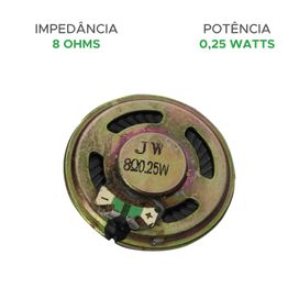 Mini Alto-Falante Passivo 0.25W 8 Ohms 40mm - ChipSCE