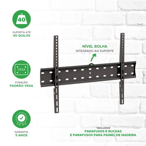 Suporte de Parede Fixo Com Trilho Para Tv de 37" a 70" - PIX