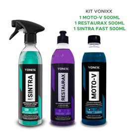 Kit Vonixx Moto-v Shampoo + Restaurax + Sintra Fast 500ml