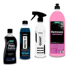 Kit Vonixx Moto-v Shampoo Pneu Pretinho Quant Pulverizador