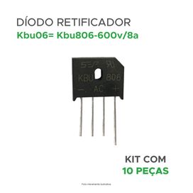 10x Díodo Retificador Kbu06 = Kbu806 - 600v/8a