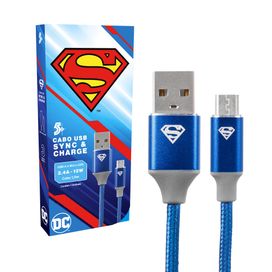 Cabo Carregador Turbo 1,5m Usb-A para Micro Usb Superman - 5+