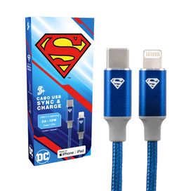 Cabo Carregador Turbo 1,5m Usb-C para Lightning Superman - 5+