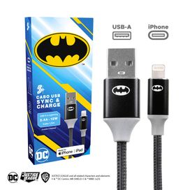 Cabo Carregador Turbo 1,5m Usb-A para Lightning Batman - 5+