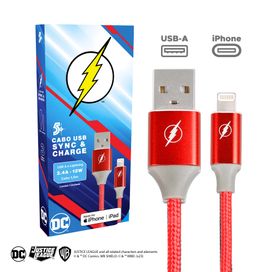 Cabo Carregador Turbo 1,5m Usb-A para Lightning The Flash - 5+