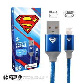 Cabo Carregador Turbo 1,5m Usb-A para Lightning Superman - 5+