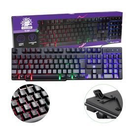 Teclado Gamer RGB Ergonômico Cabo 1.3 Metros - 5+