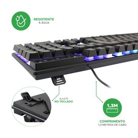 Teclado Gamer RGB Ergonômico Cabo 1.3 Metros - 5+