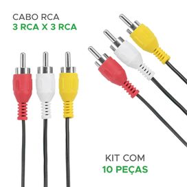 Cabo 3 Rca Macho P/ 3 Rca Macho Níquel 1,50m 018-1210