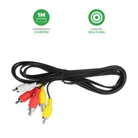 Cabo 3 Rca Macho P/ 3 Rca Macho Níquel 1,50m 018-1210