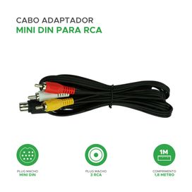 Cabo 3 Rca Macho x 1 Mini Din 1.80m 10 Pinos Para Receptor - PIX