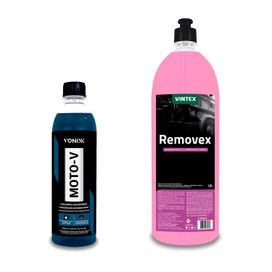 Kit Limpeza Pesada Auto Removex 1,5l + Shampoo V-moto Vonixx