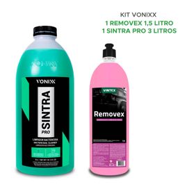 Kit Limpeza Auto Removex 1,5l + Sintra Pro 3 Litros Vonixx