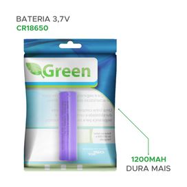 Bateria Li-ion Recarregável 18650 3.7v 1200mah - Green