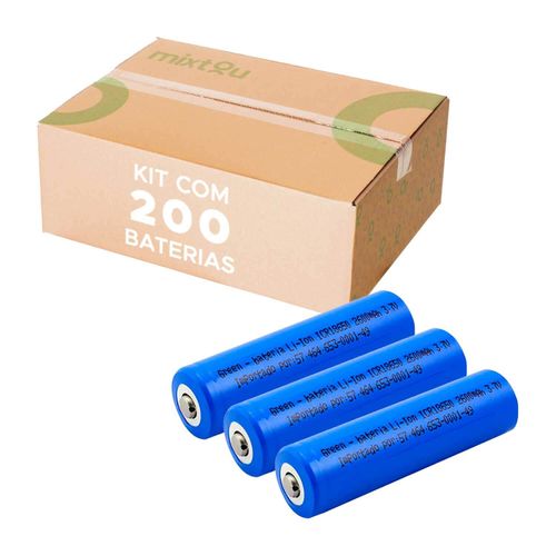 200x Bateria 18650 Li-ion 2600mh 3.7v Lanterna Tática Led