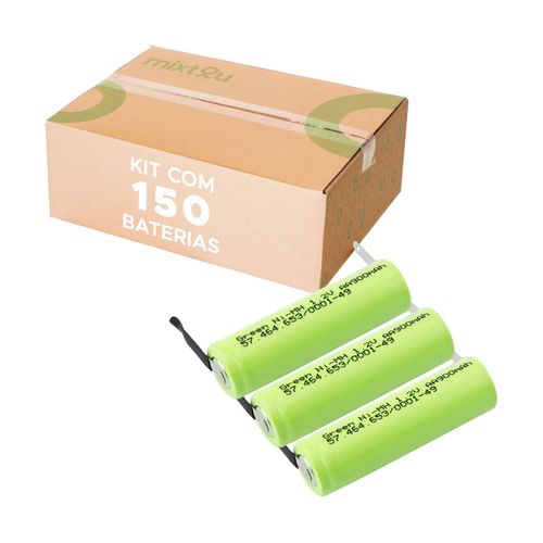 150x Bateria Recarregável Pequena AA 900mah 1,2v C/ Terminal