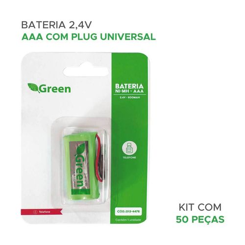 50x Bateria Para Telefone Sem Fio 2.4v 600mah AAA - Green