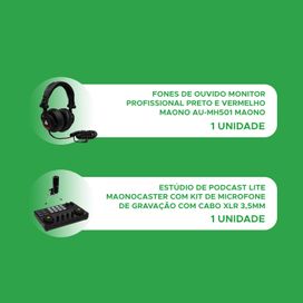 Estúdio Podcast MaonoCaster Lite C/ Microfone XLR AU-AM200S1