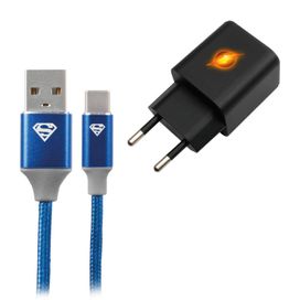 Carregador Turbo 30W Flash Cabo Tipo C 1,5 Metros Superman
