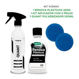 Kit Vonixx Quant Diluidor Renova Plásticos 2 Aplicadores