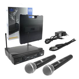 Microfone Sem Fio Duplo Com Receptor 668,70 Mhz - PIX